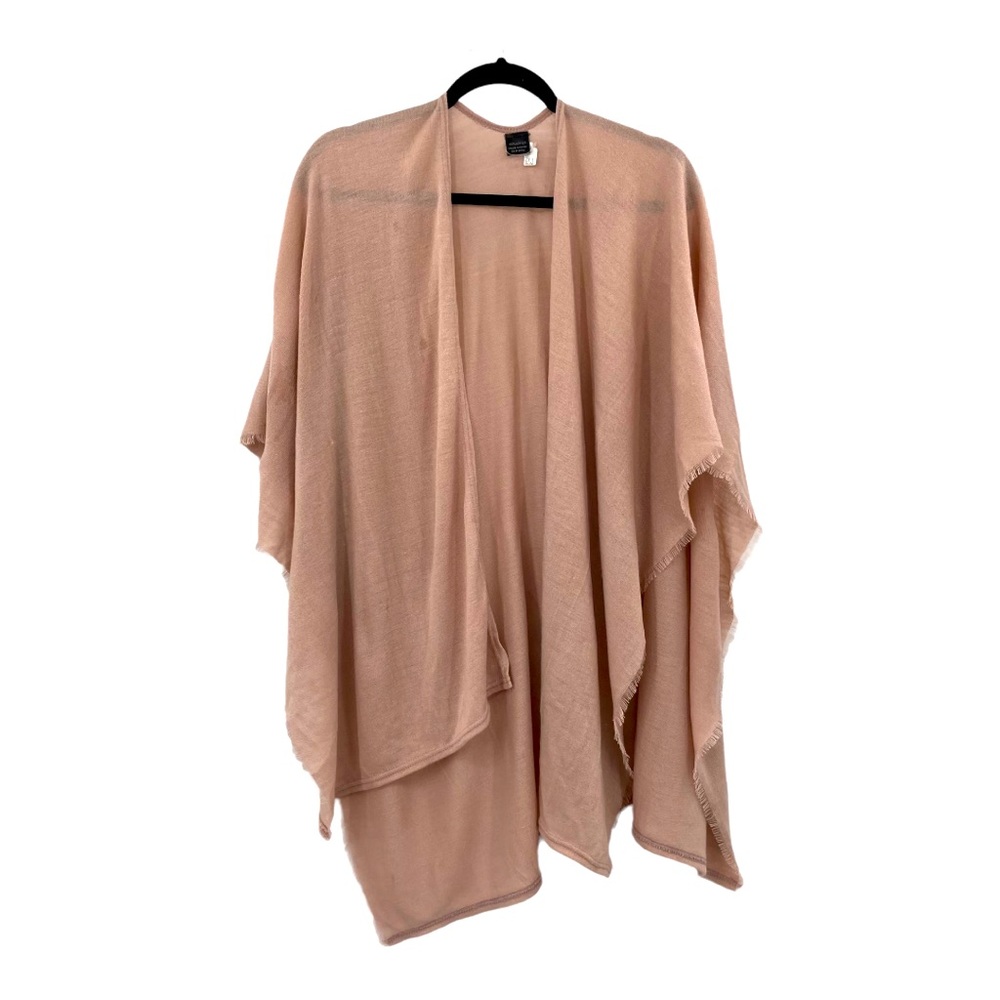 Blush Pink Kaftan Poncho Lightweight Fringe One Size NWOT